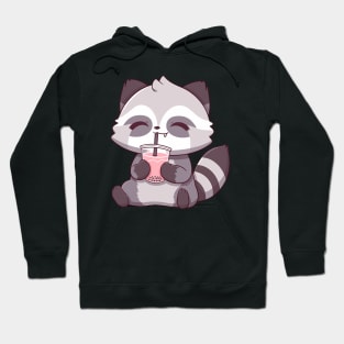 Cute Raccoon Drinking Boba Hoodie